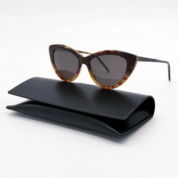 NEW SAINT LAURENT BROWN GREY WOMEN SLM81 SAINT LAURENT SUNGLASSES NEW SAINT LAURENT SL M81 004 WOMEN SUNGLASSES SLM81 BROWN  main image 4